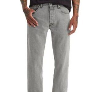 Sz W34 L 34 - Men's Gray 501 Original Fit Button Fly Non-stretch Jeans